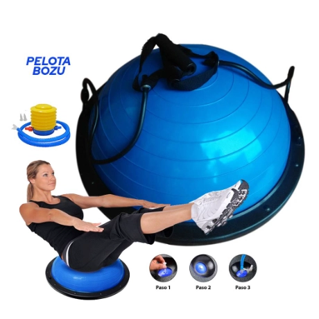 Pelota Bosu Equilibrio Fitness 65 Cm+Ligas De Ejercicio