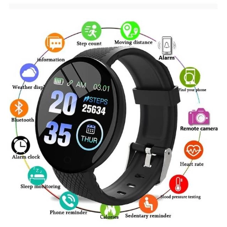 Reloj inteligente con pantalla 1.3 y monitores de actividad - Azul